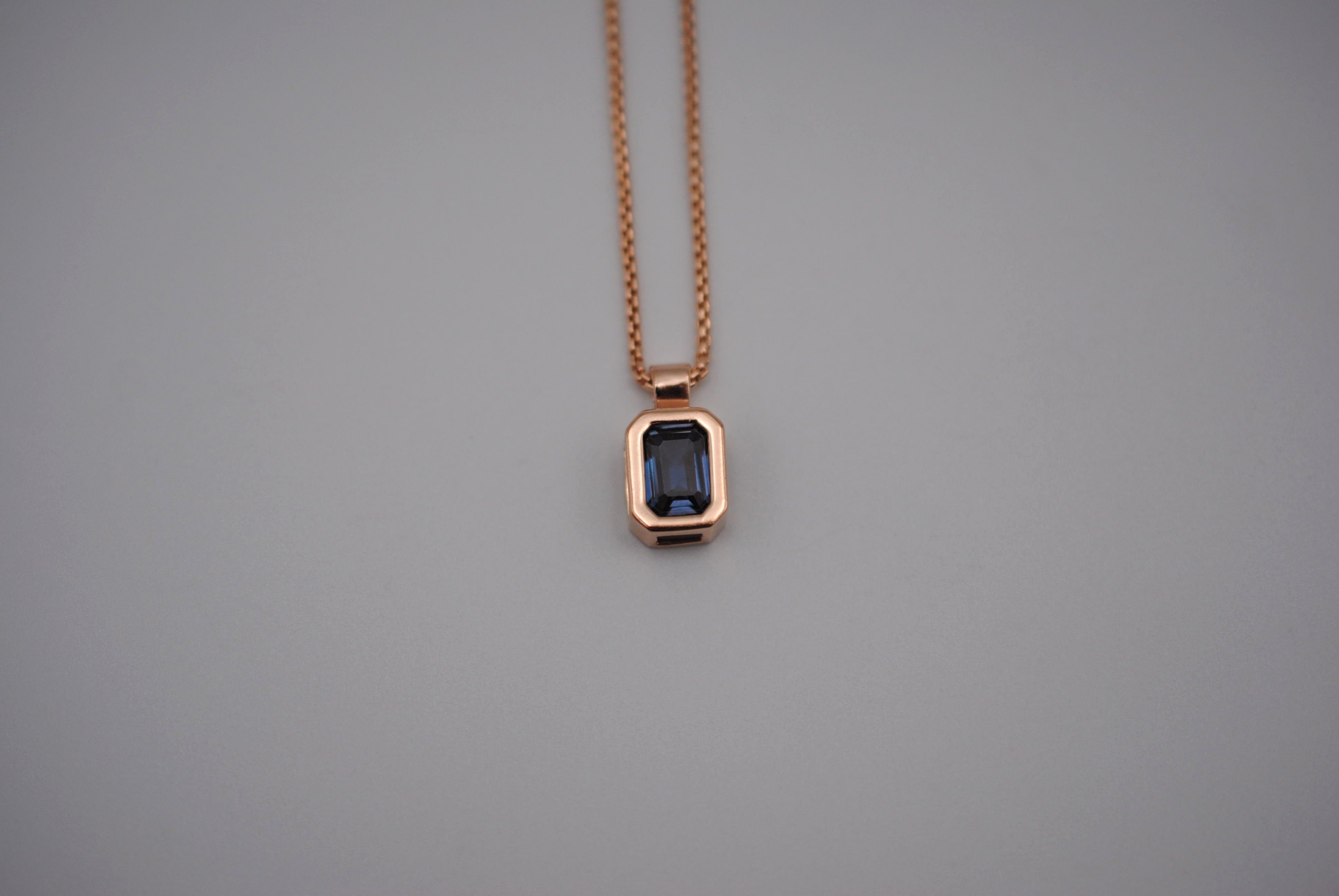 Emerald Cut Alexandrite And Emerald Necklace Alexandrite Necklace