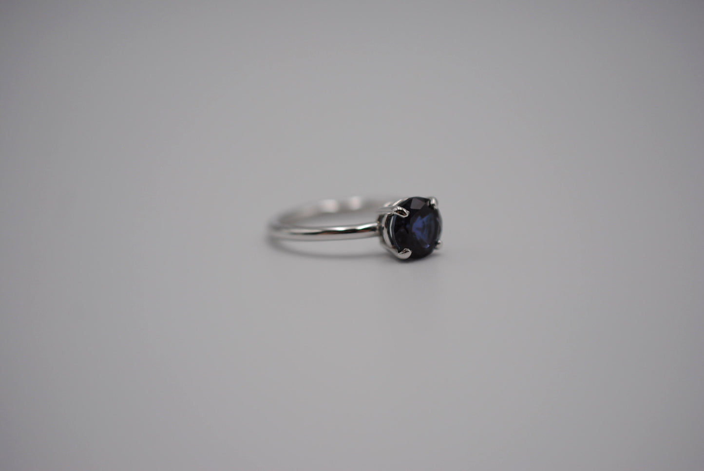 Alexandrite Ring: Round Cut, White Gold, Prong Setting