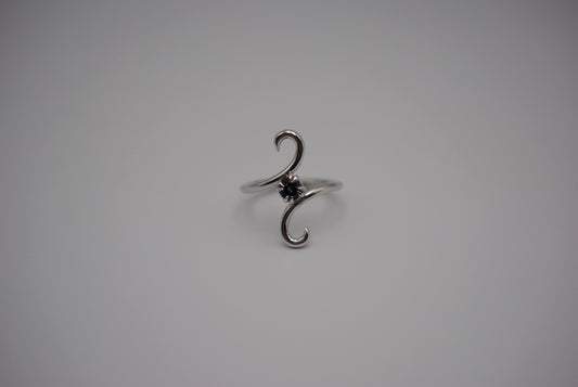 Alexandrite Ring: Round Cut, Bypass, Rhodium Finish