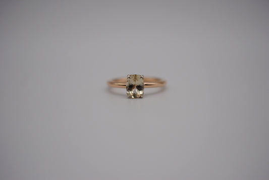 Oregon Sunstone Ring: Oval Cut, Yellow Gold Fill, White Gold Setting
