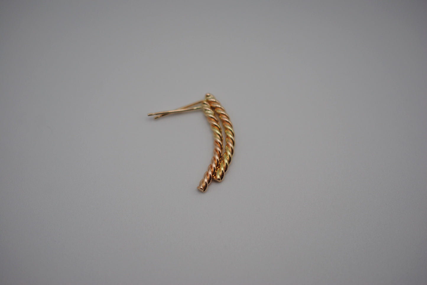 Post Earrings: Rope, Solid 14K Yellow Gold
