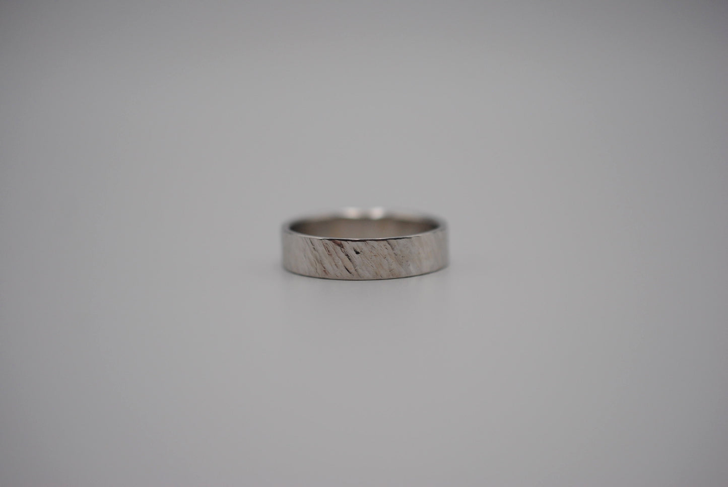 Ring Band: Bark Texture, White Gold, 5mm Width