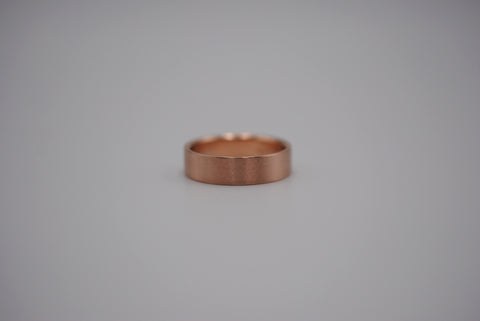 Ring Band: Brushed Texture, Rose Gold, 5mm Width