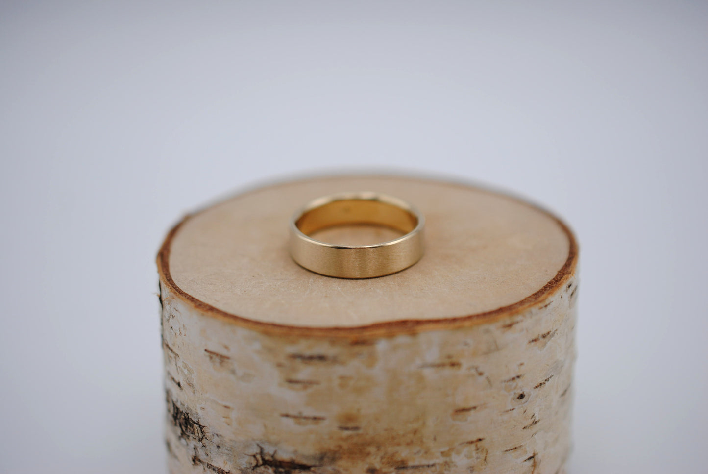 Ring Band: Brushed Texture, Yellow Gold, 5mm Width