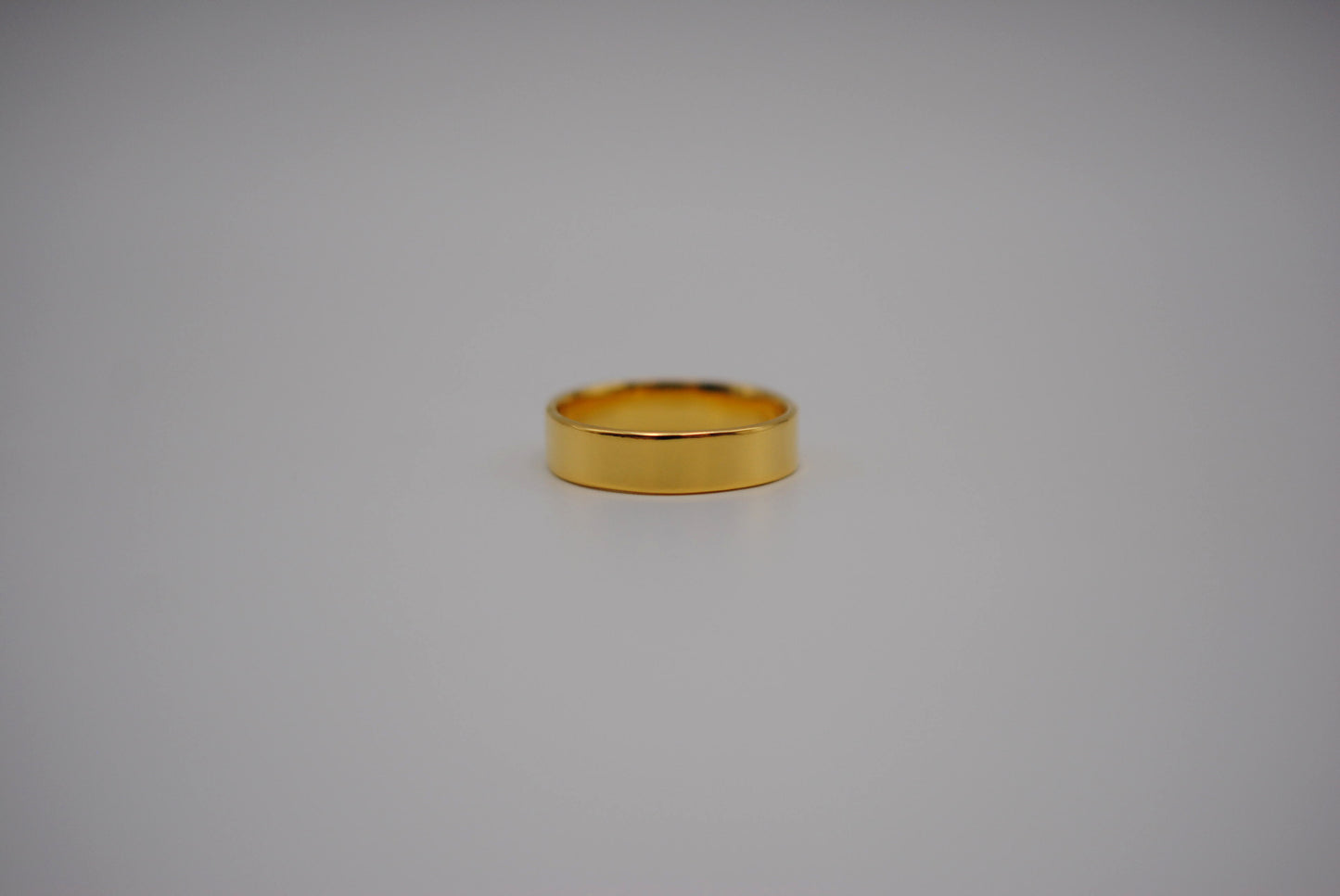 Ring Band: High Polish, Yellow Gold Finish, 5mm Wide