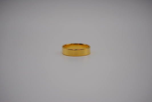 Ring Band: High Polish, Yellow Gold Finish, 5mm Wide
