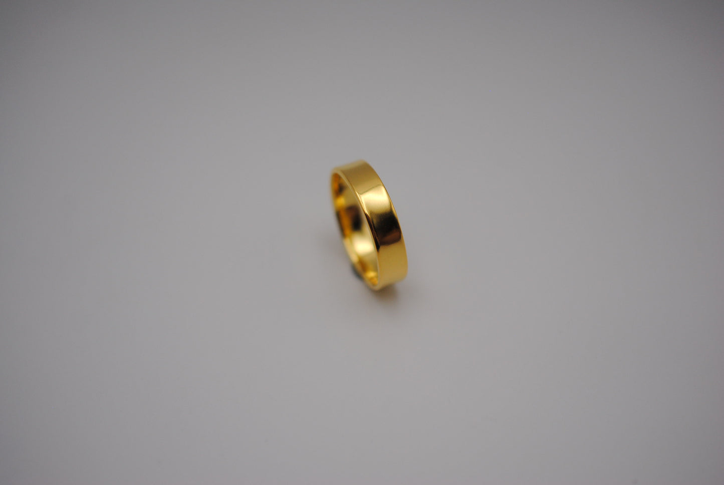 Ring Band: High Polish, Yellow Gold Finish, 5mm Wide