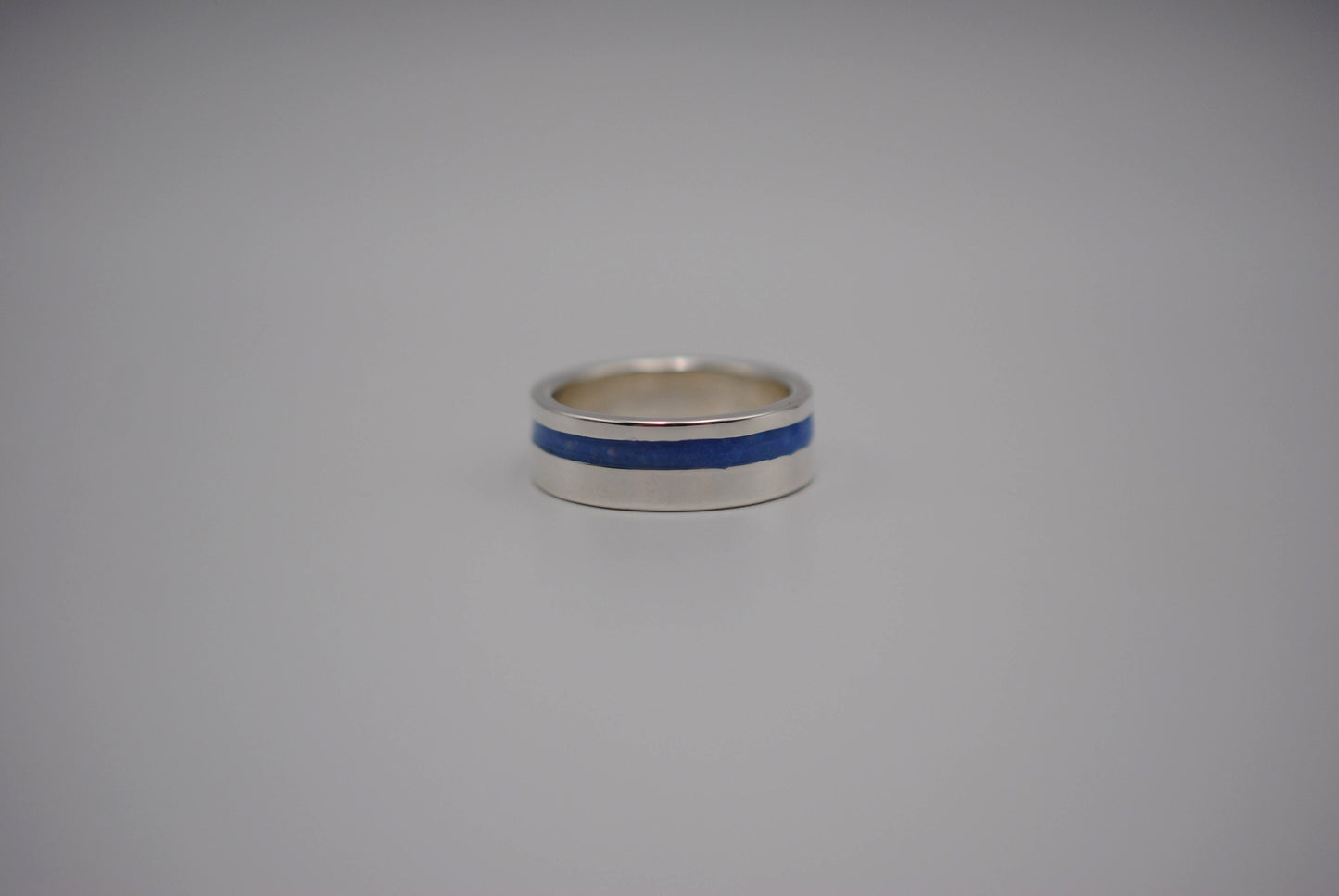 Ring Band: Opal Inlay, Silver, High Polished