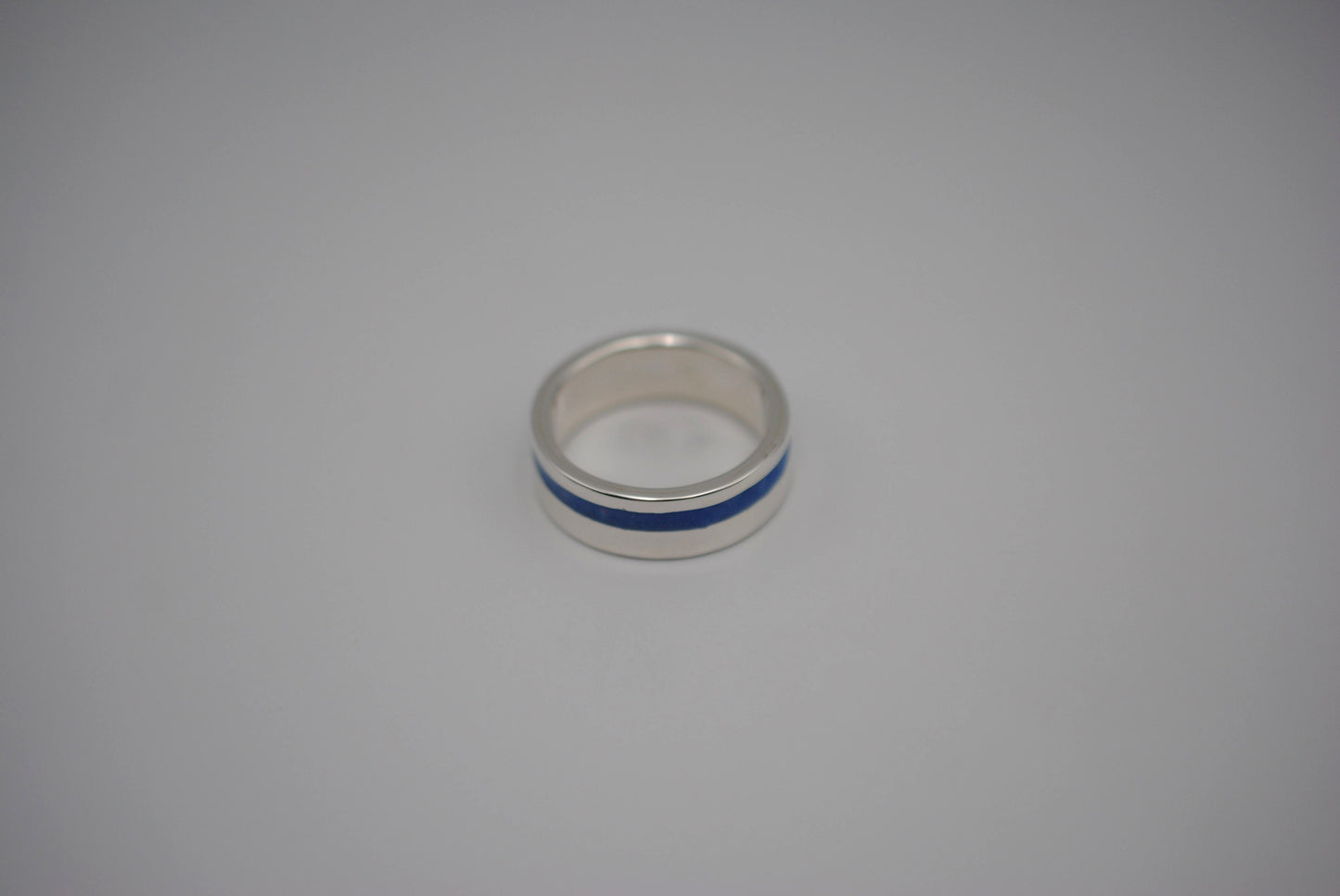 Ring Band: Opal Inlay, Silver, High Polished