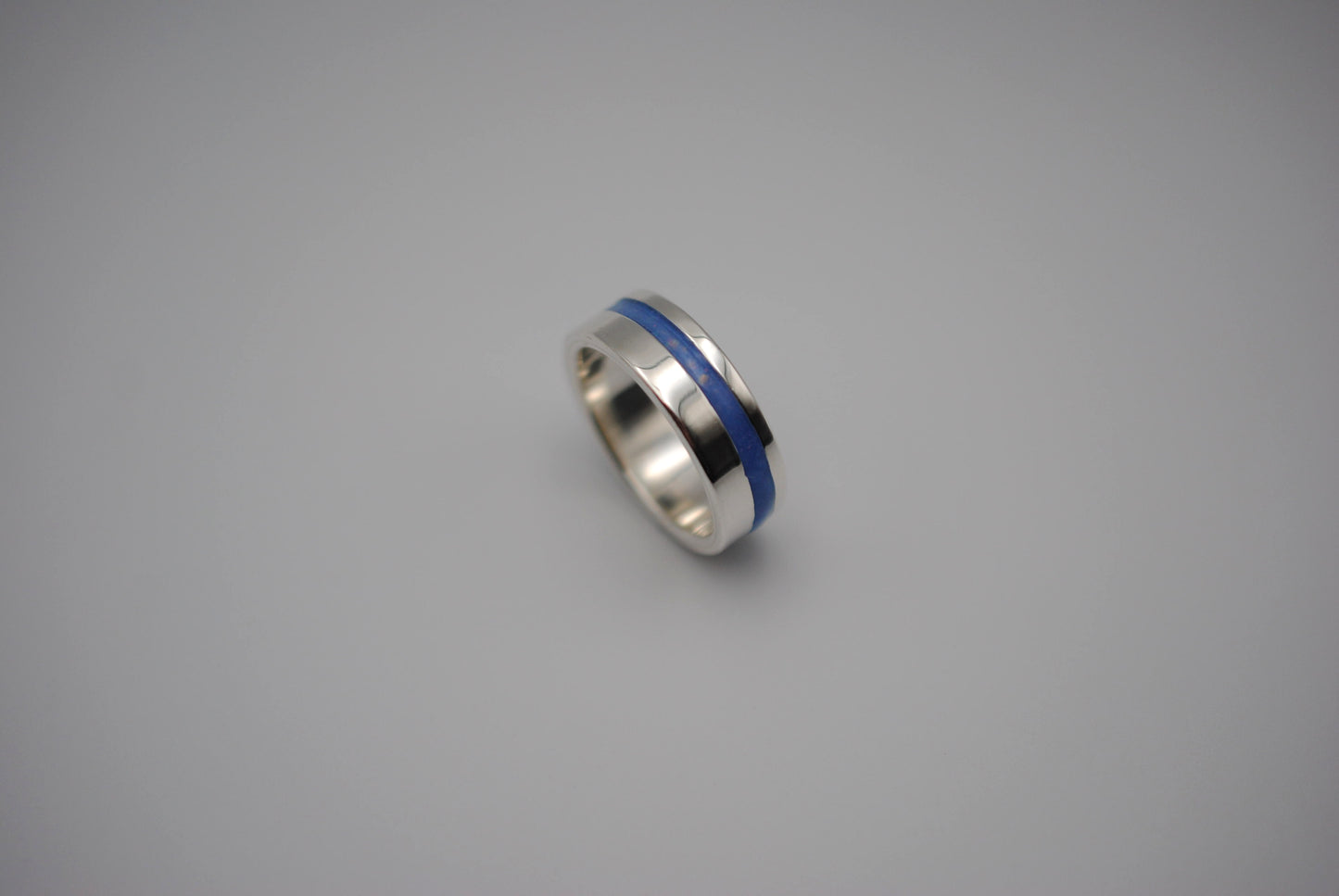 Ring Band: Opal Inlay, Silver, High Polished