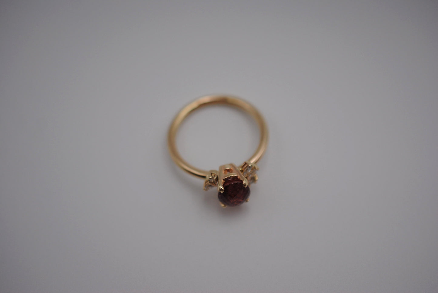 Ruby Ring: Oval Cut, Diamond Cluster, 14K Yellow Gold