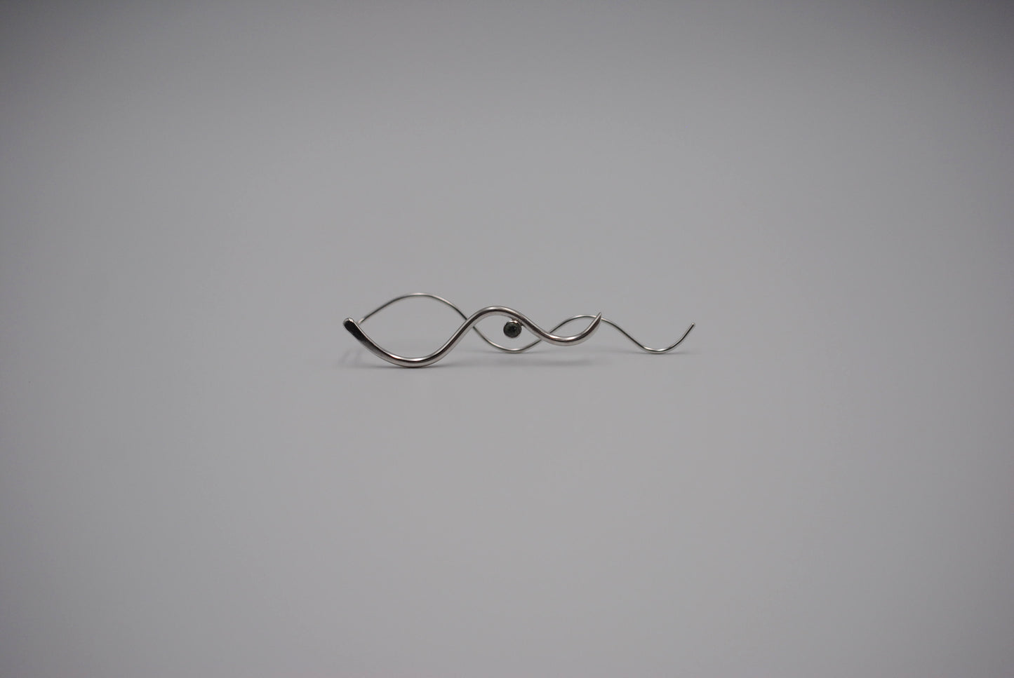 Sapphire Earrings: Infinity, Round Cut, Rhodium Finished