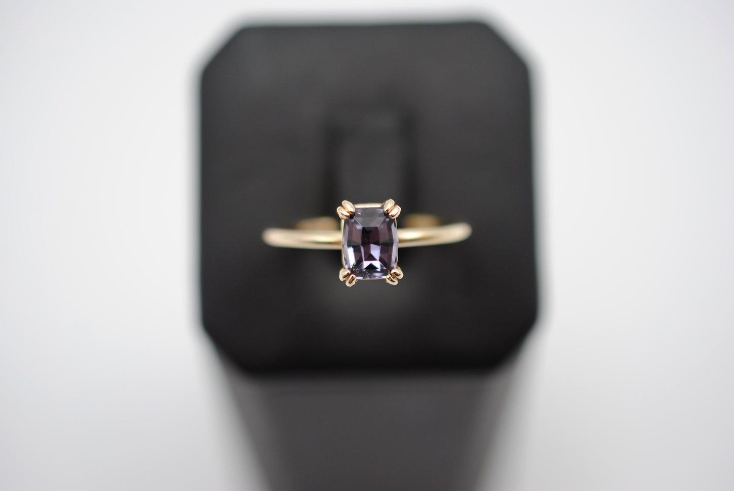 Spinel RingModified Emerald Cut, Yellow Gold, Double Prong Setting