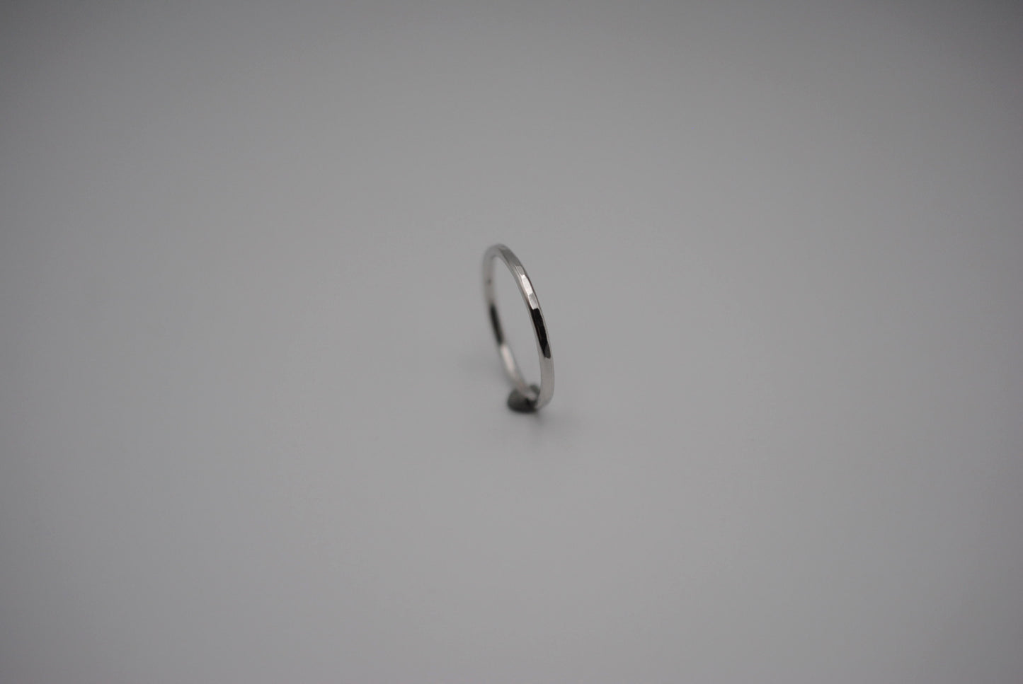 Stacking Ring: Hammered Texture, White Gold, Medium Width