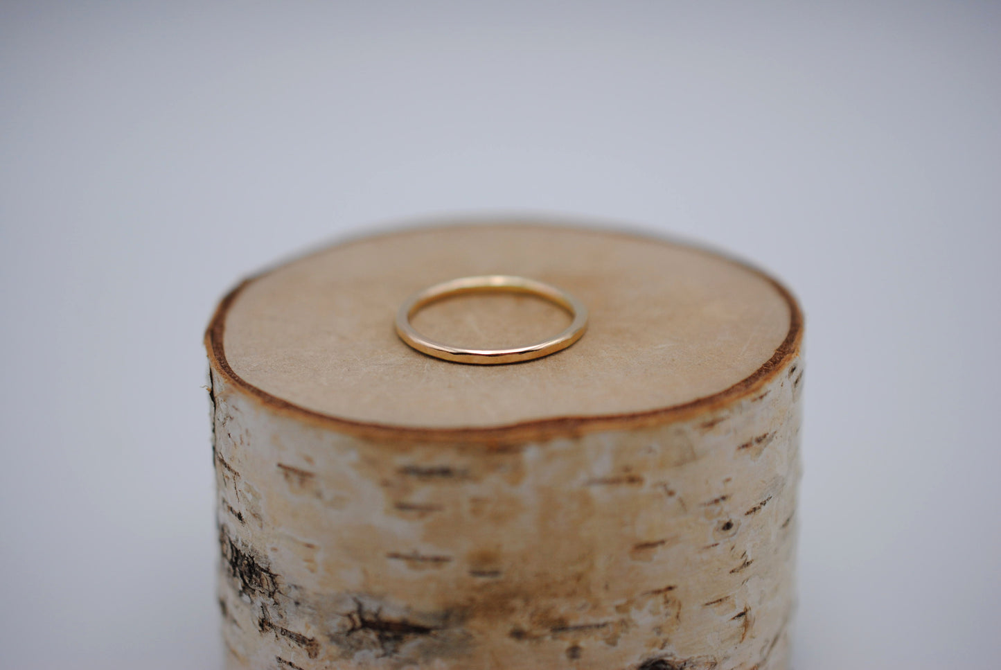 Stacking Ring: Hammered Texture, Yellow Gold, Medium Width