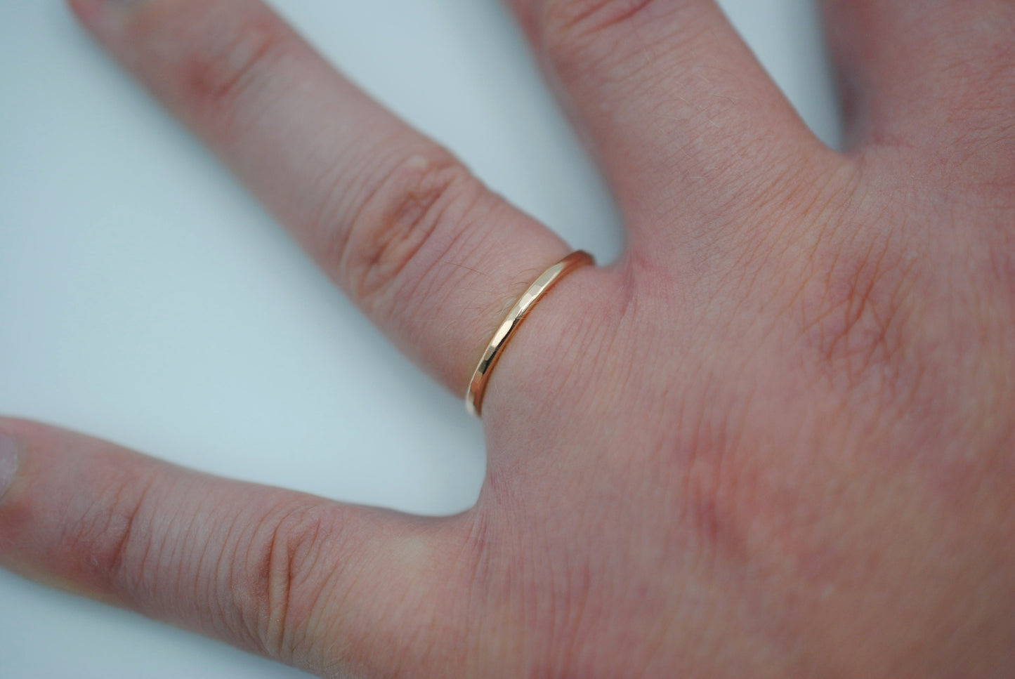 Stacking Ring: Hammered Texture, Rose Gold, Medium Width