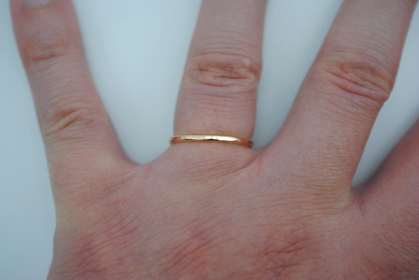 Stacking Ring: Hammered Texture, Rose Gold, Medium Width
