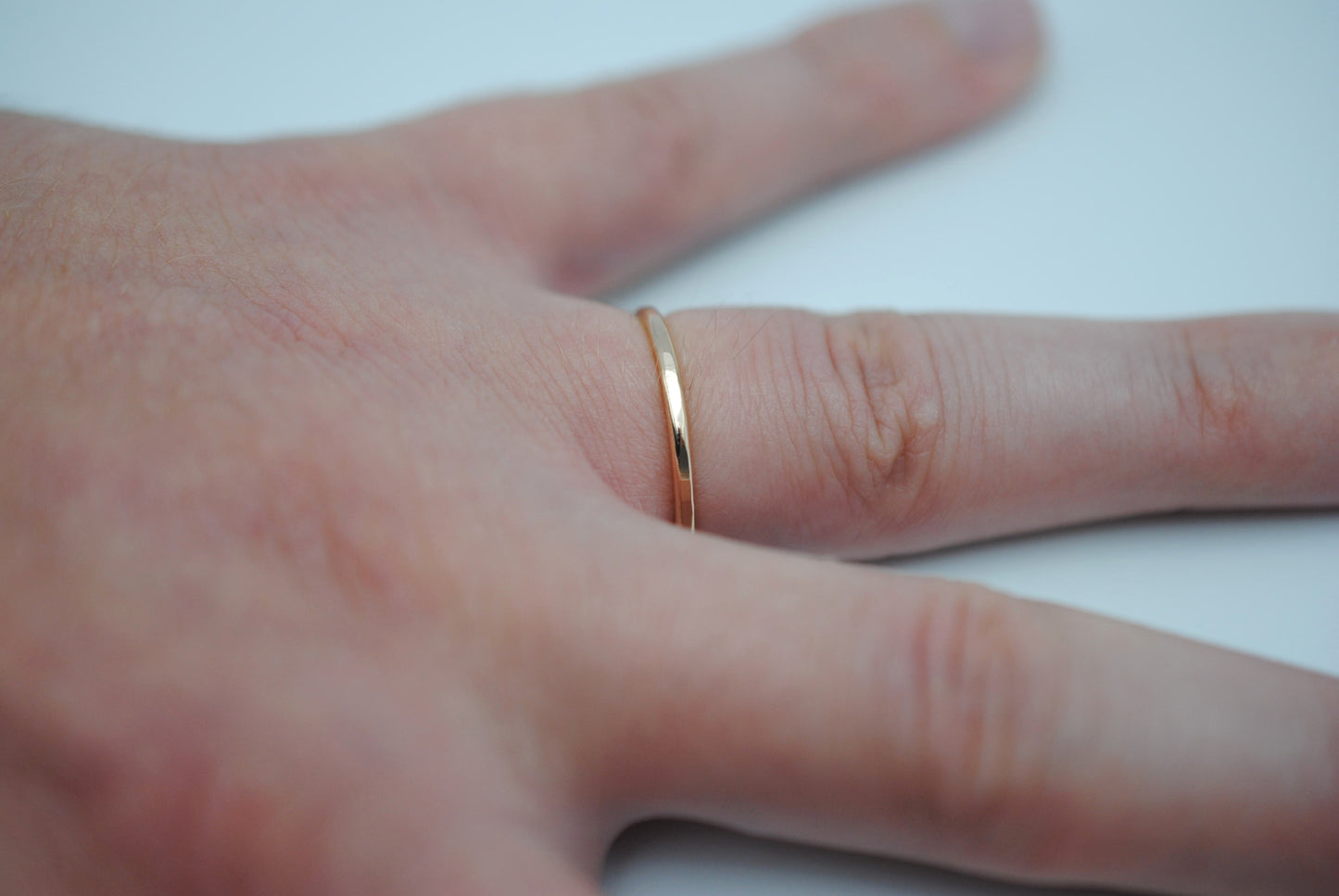 Stacking Ring: Hammered Texture, Rose Gold, Medium Width