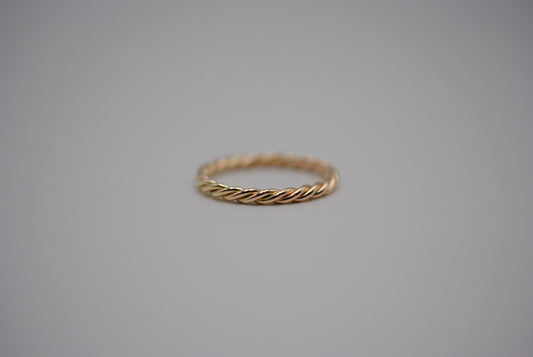 Stacking Ring: Rope and Yellow Gold