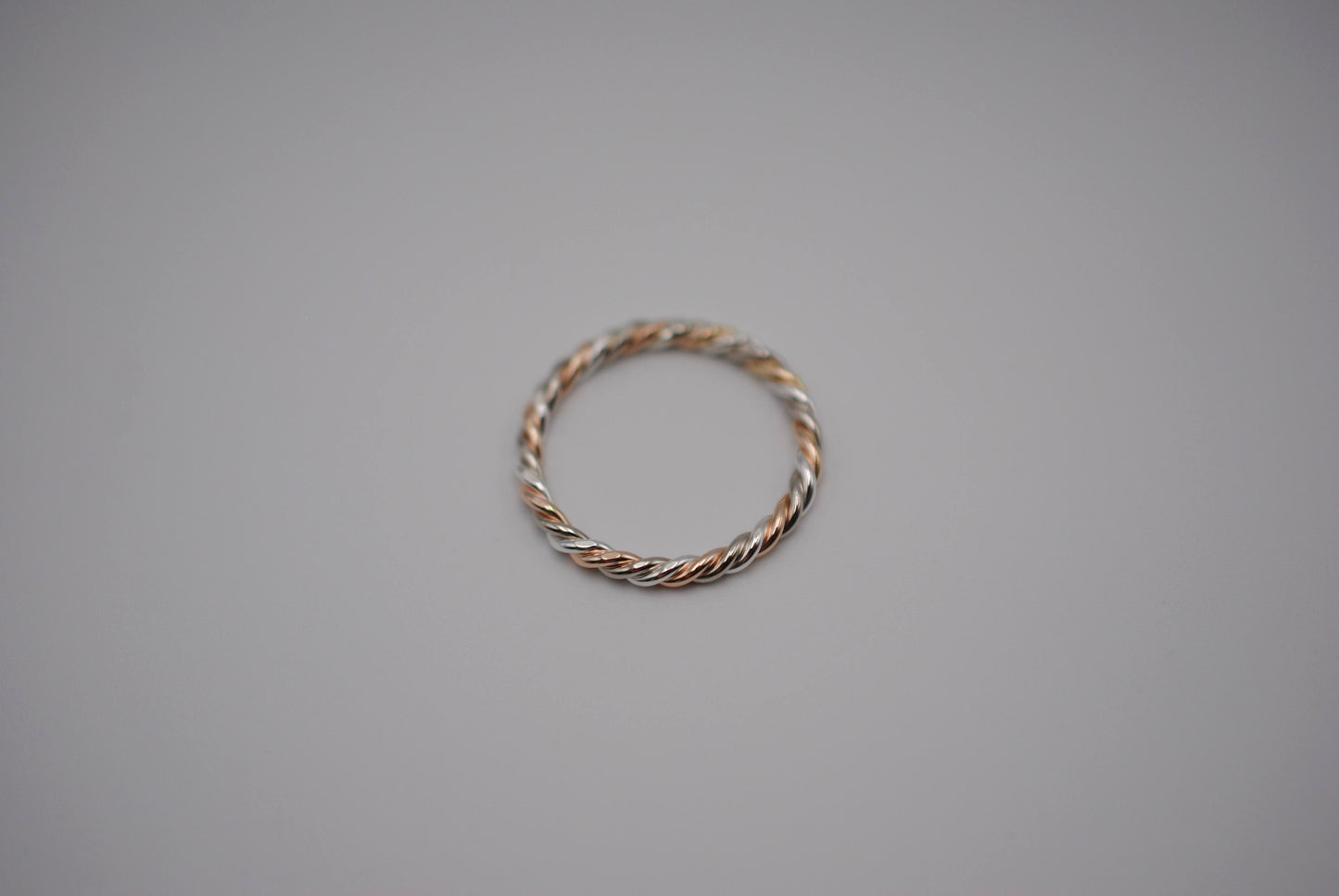 Stacking Ring: Rope, Mixed Metals: Palladium White Gold, Rose Gold, Silver