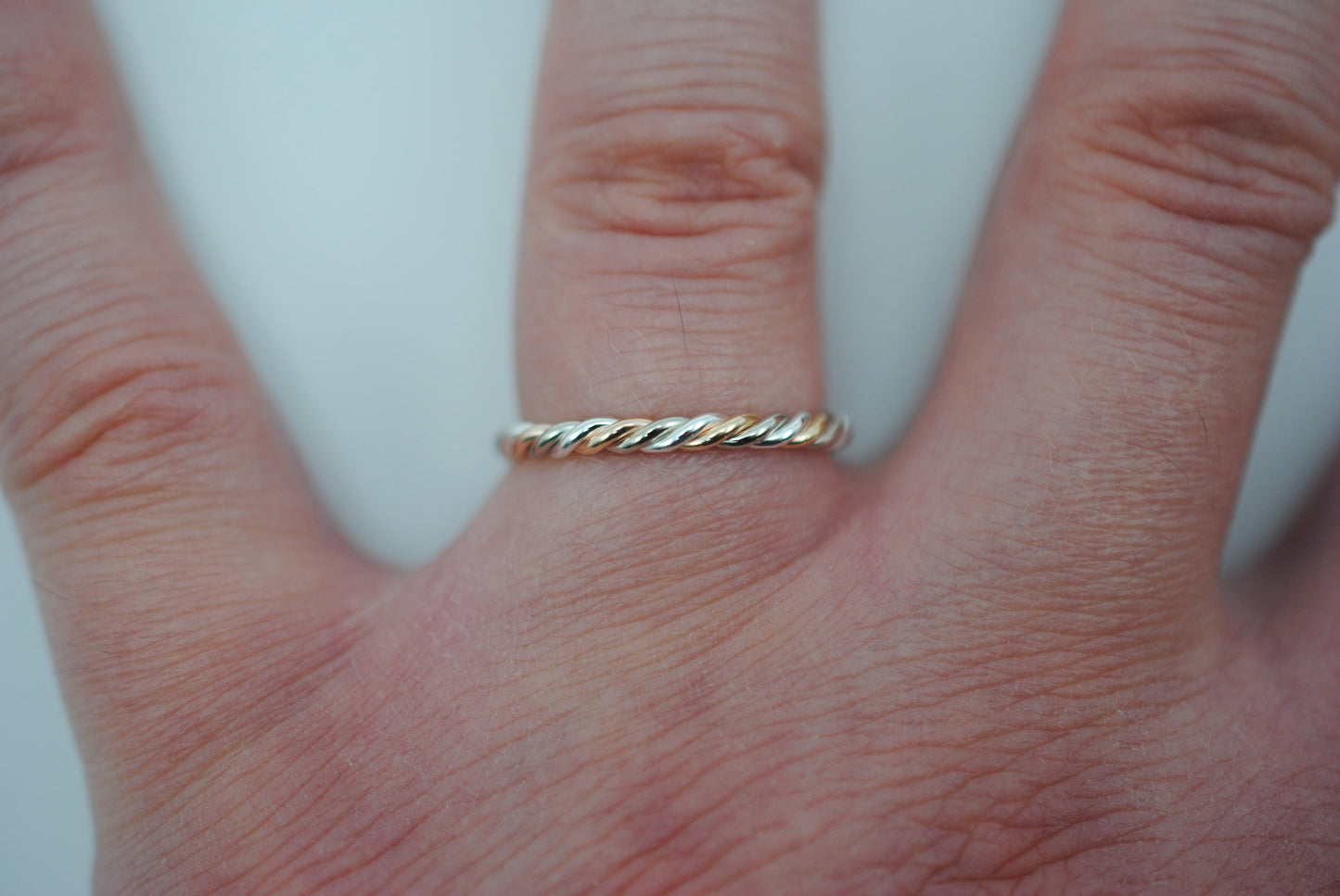 Stacking Ring: Rope, Mixed Metals: Palladium White Gold, Rose Gold, Silver
