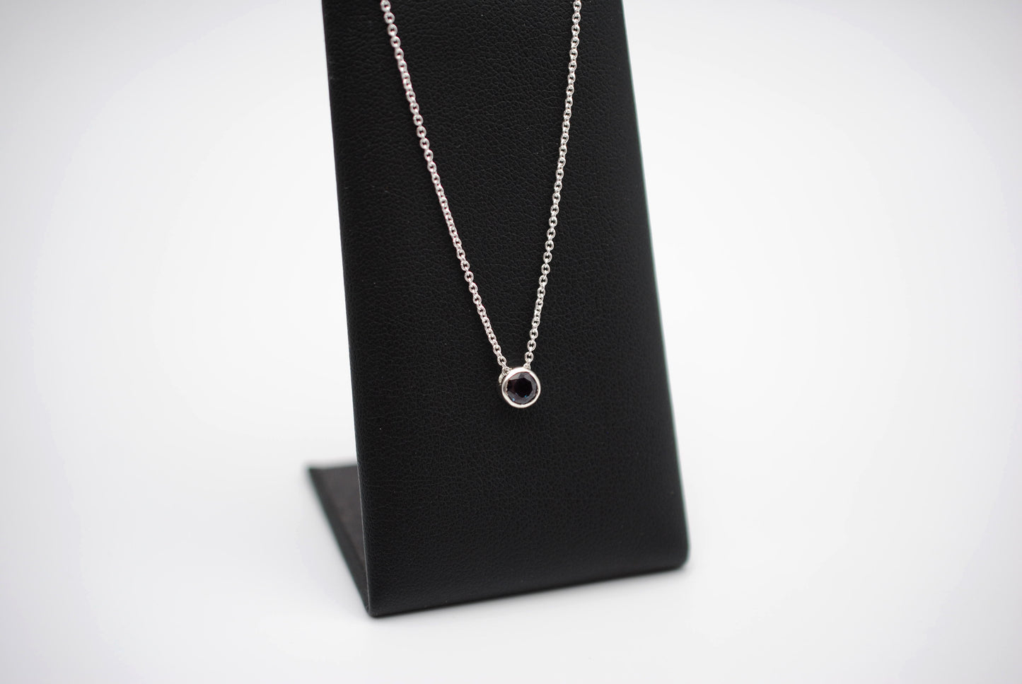 Alexandrite Necklace: Round Cut, Bezel, Silver, Cable Chain