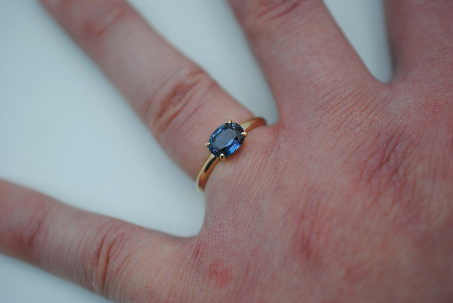 Alexandrite Ring: Oval Cut, Yellow Gold, Filigree Prong Setting