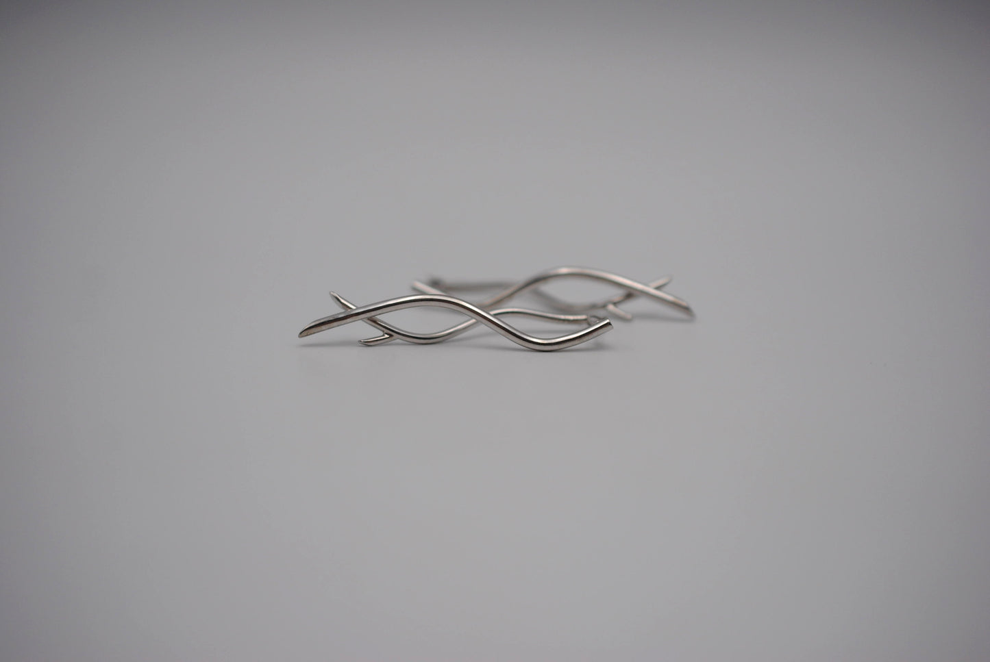 Branch Rhodium Dangle Earrings
