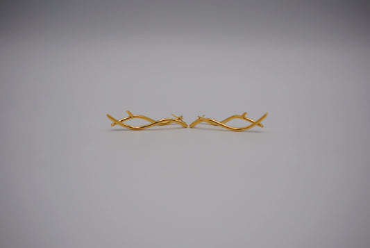 Branch Yellow Gold Dangle Earrings