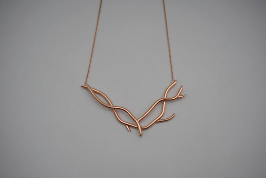 Branching Nest Rose Gold Roots Necklace