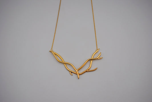 Branching Nest Yellow Gold Roots Necklace