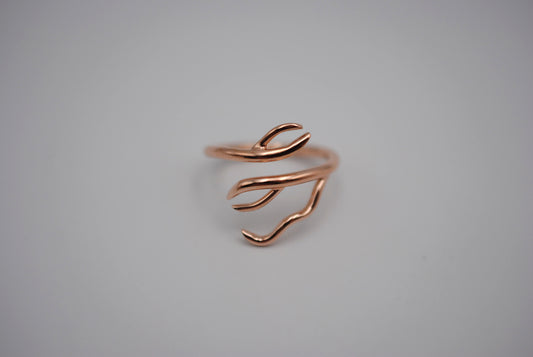 Branching Rose Gold Roots Ring
