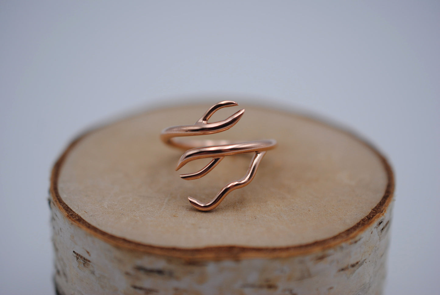 Branching Rose Gold Roots Ring