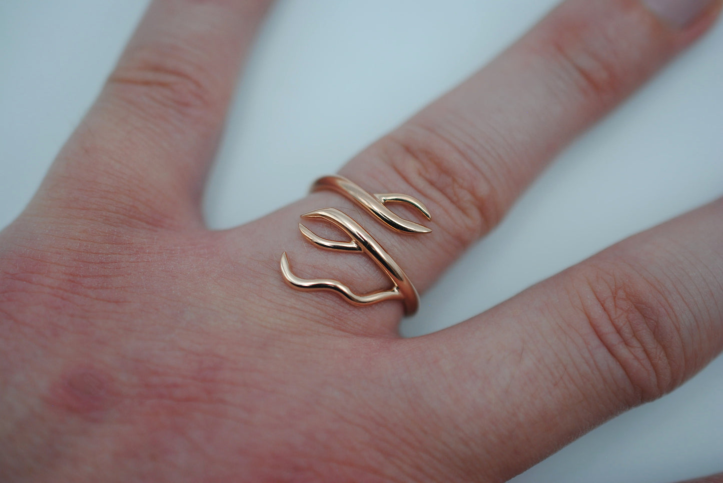 Branching Rose Gold Roots Ring
