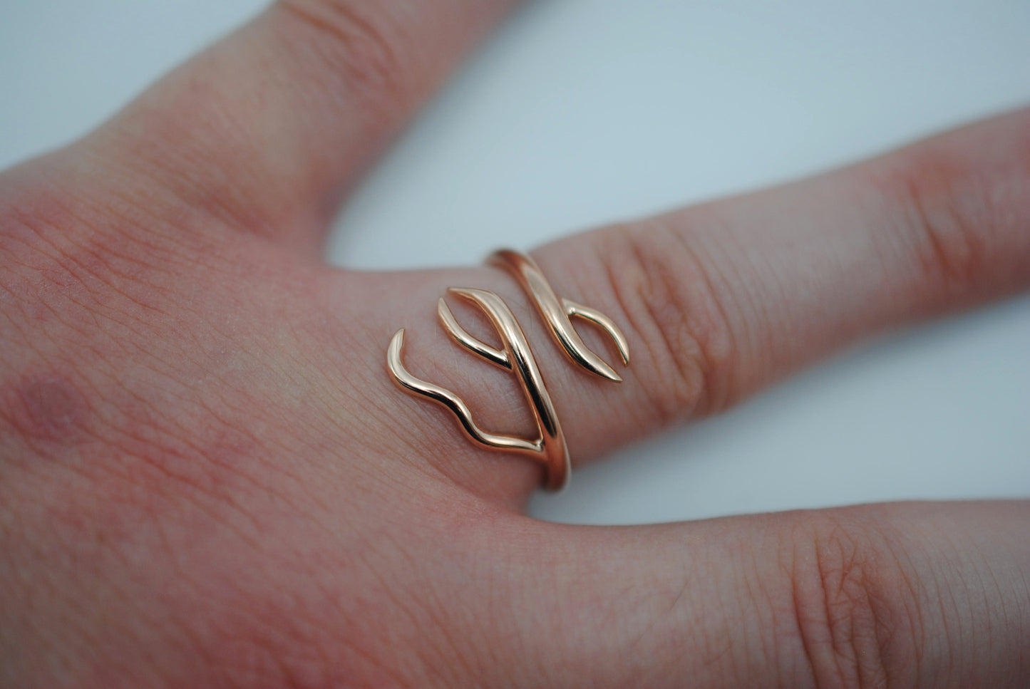 Branching Rose Gold Roots Ring