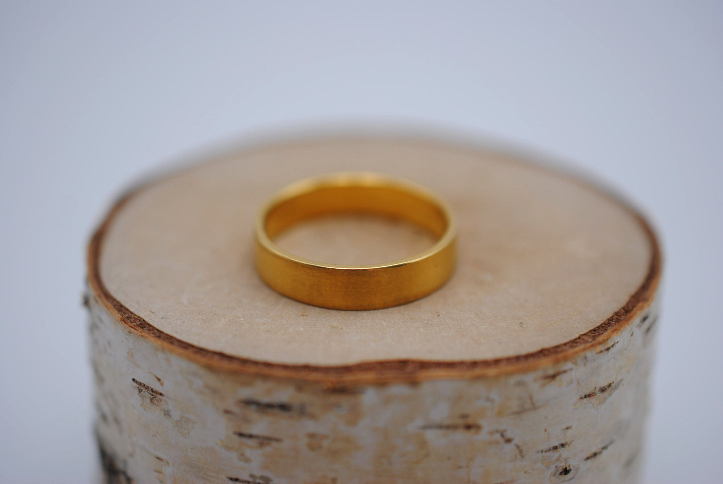 Ring Band: Brushed Texture, Yellow Gold Finish, 5mm Wide