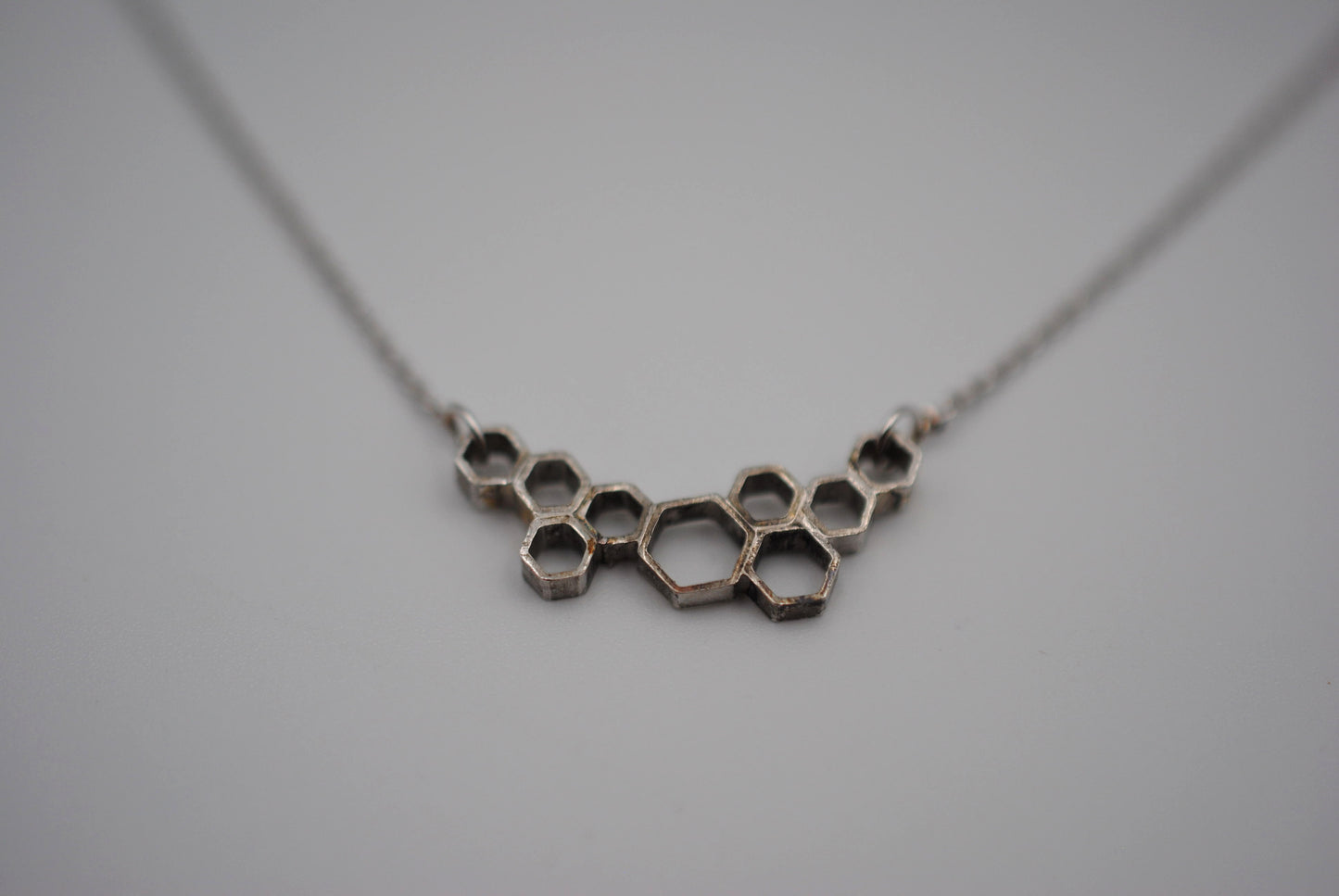Cascading Honeycomb Bar Necklace