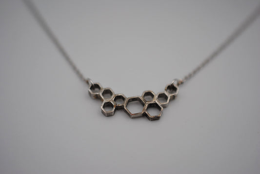 Cascading Honeycomb Bar Necklace