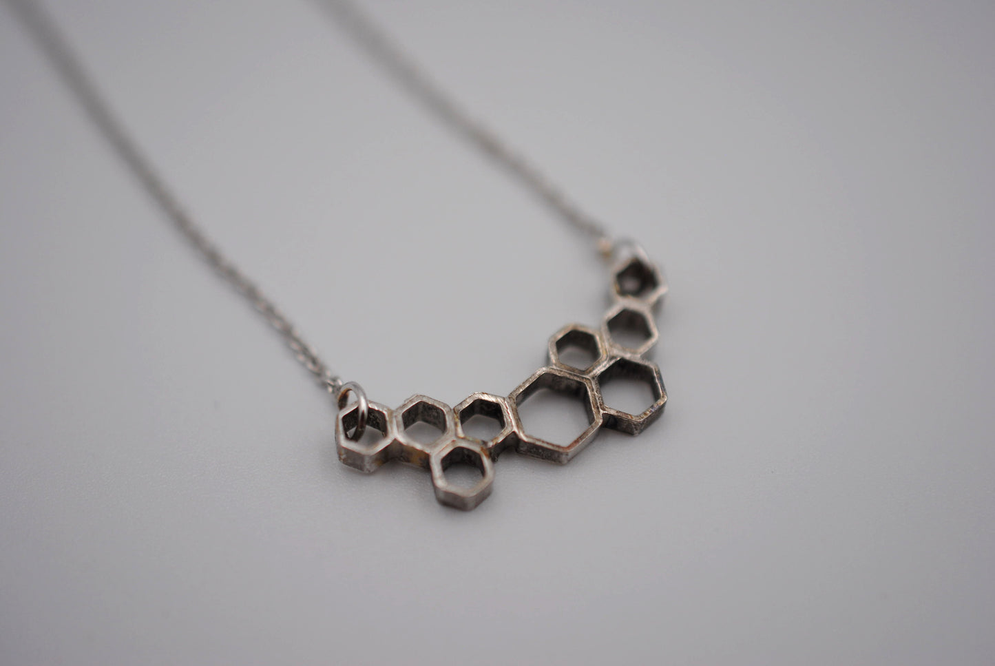 Cascading Honeycomb Bar Necklace