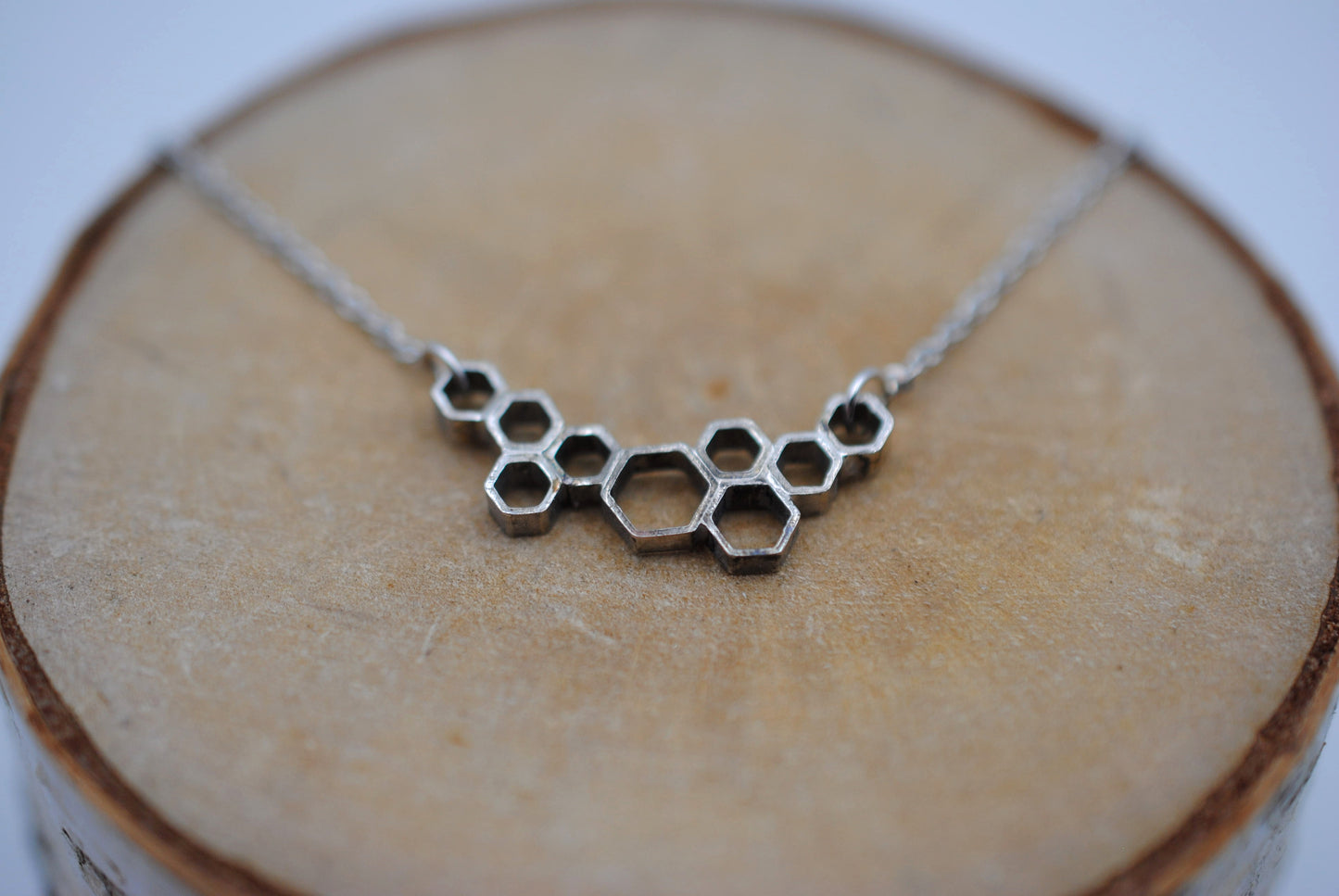 Cascading Honeycomb Bar Necklace