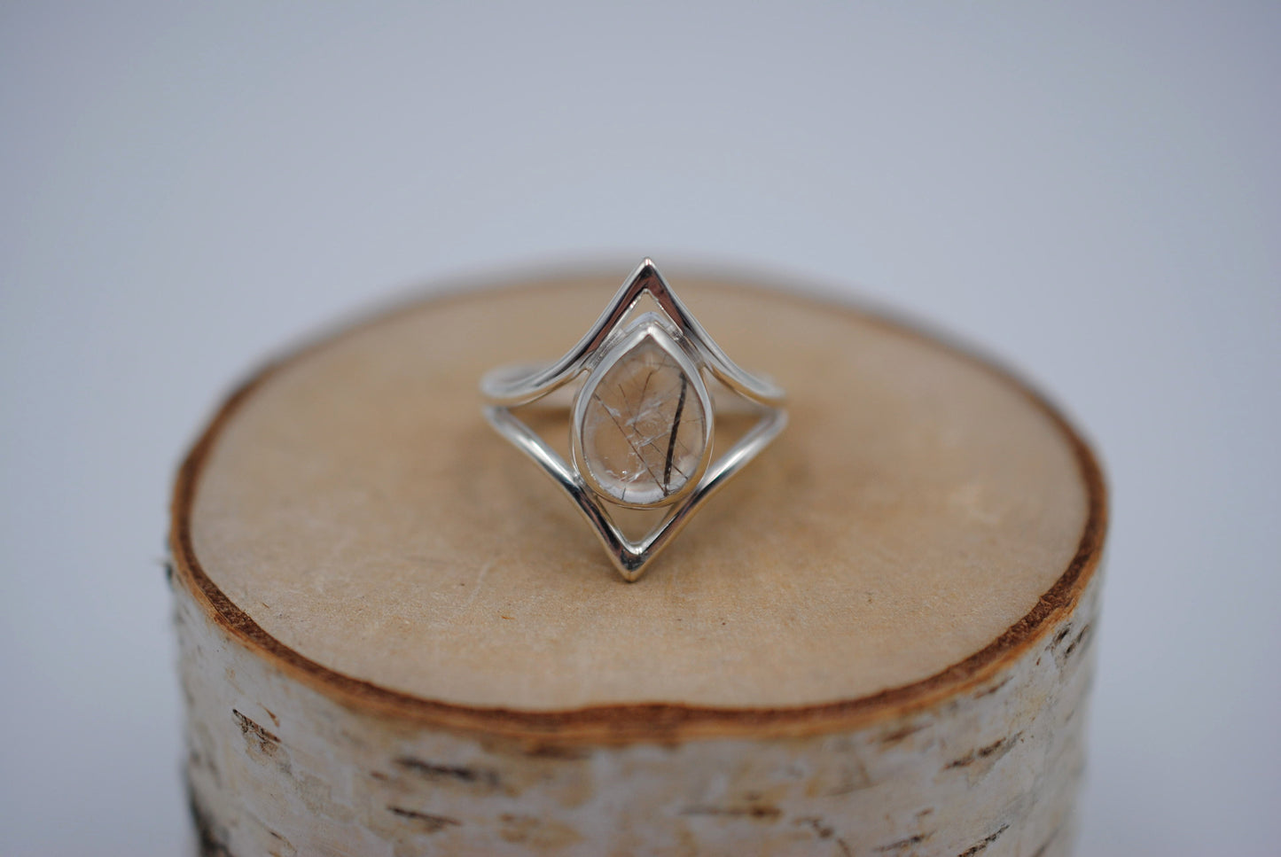 Chevron Rutilated Quartz Ring