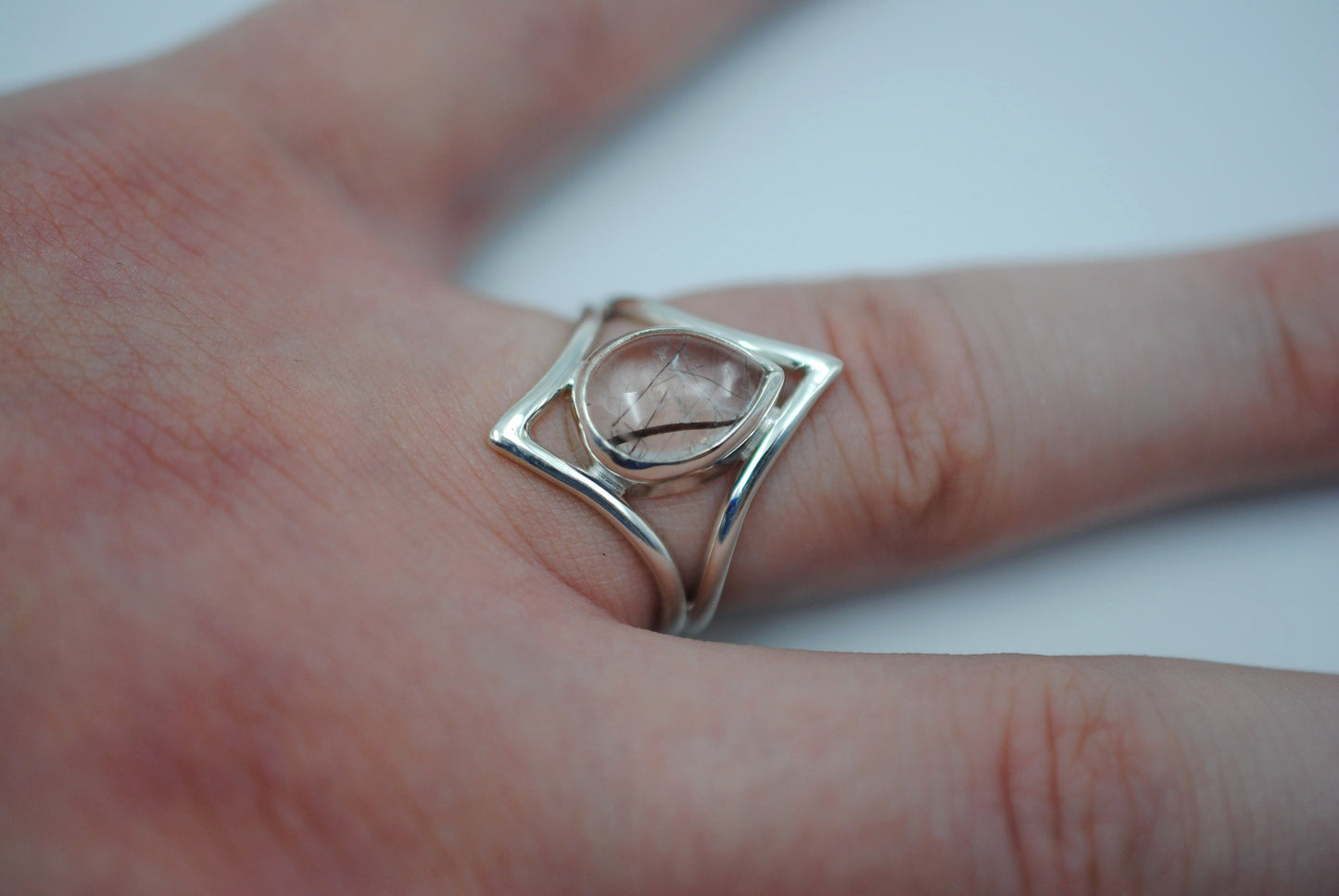 Chevron Rutilated Quartz Ring