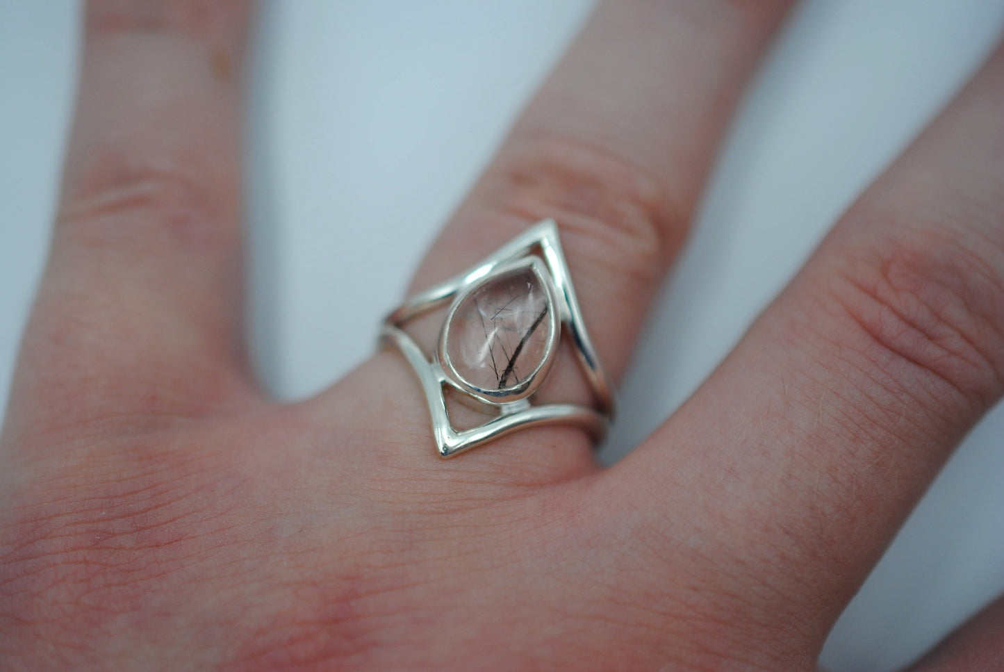 Chevron Rutilated Quartz Ring