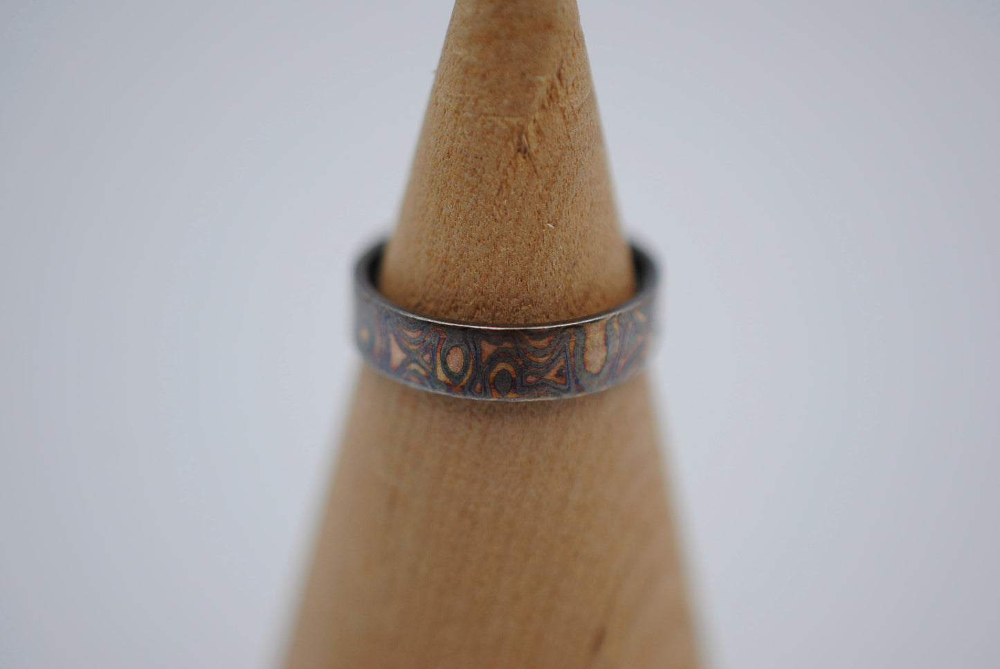 Four Tone Gold Patina Mokume Gane Womens Band