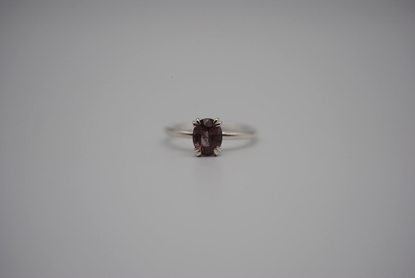Malaia Garnet Ring: Oval, Silver, High Polished
