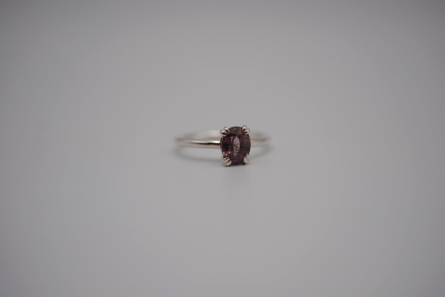 Malaia Garnet Ring: Oval, Silver, High Polished