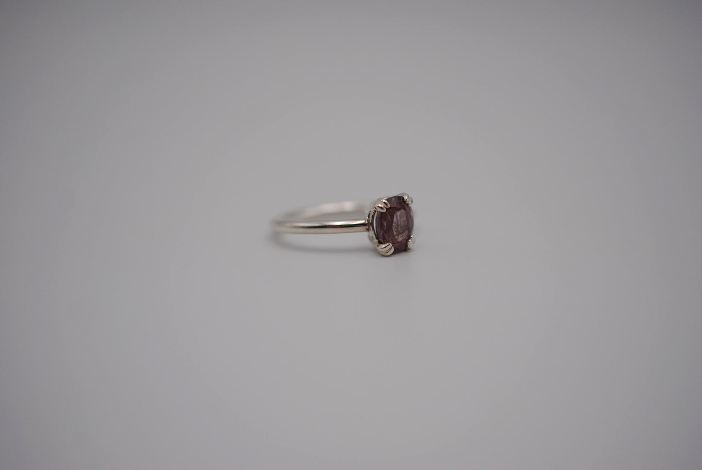 Malaia Garnet Ring: Oval, Silver, High Polished