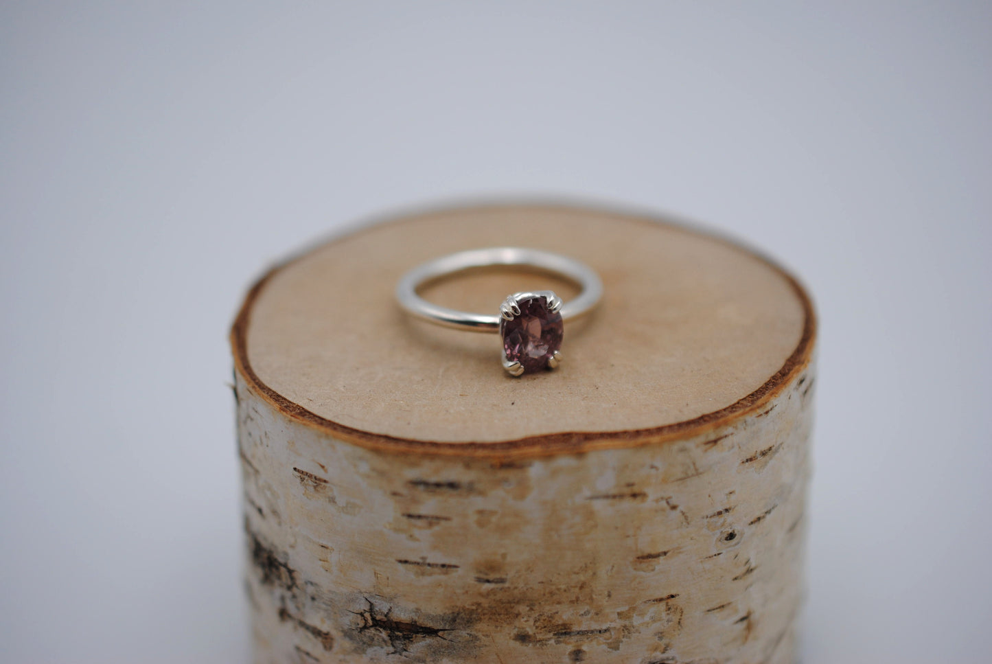 Malaia Garnet Ring: Oval, Silver, High Polished