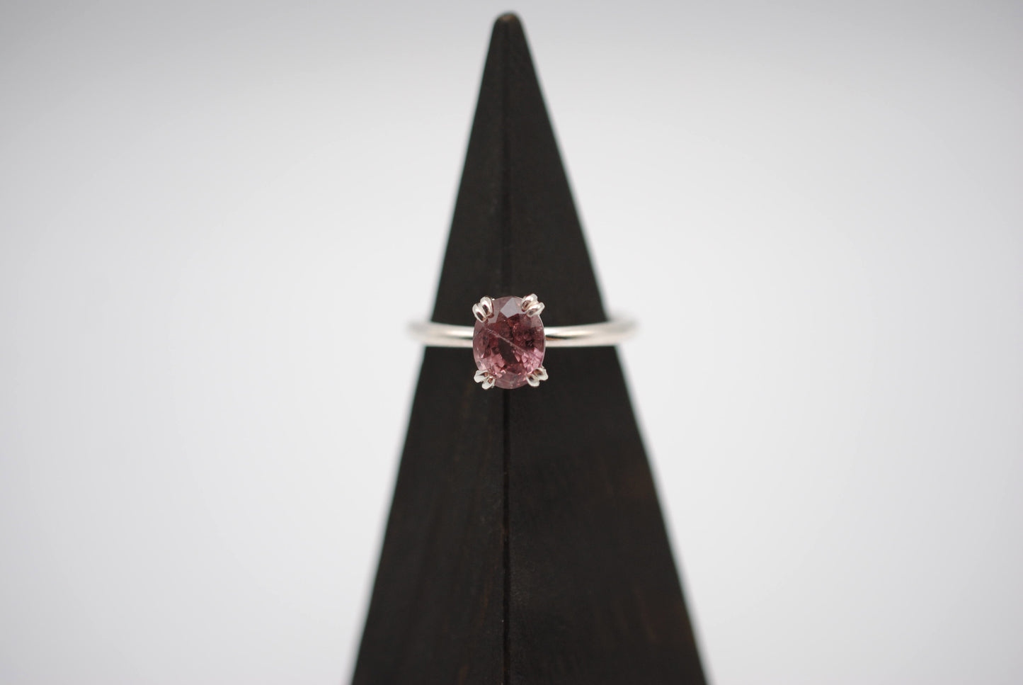 Malaia Garnet Ring: Oval, Silver, High Polished