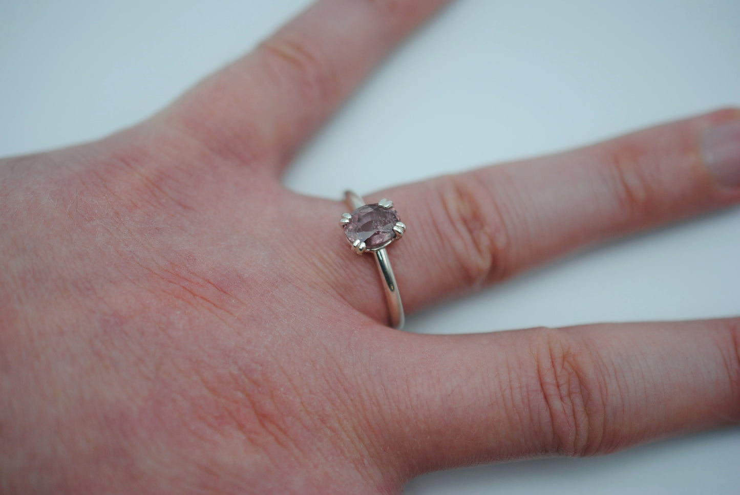 Malaia Garnet Ring: Oval, Silver, High Polished